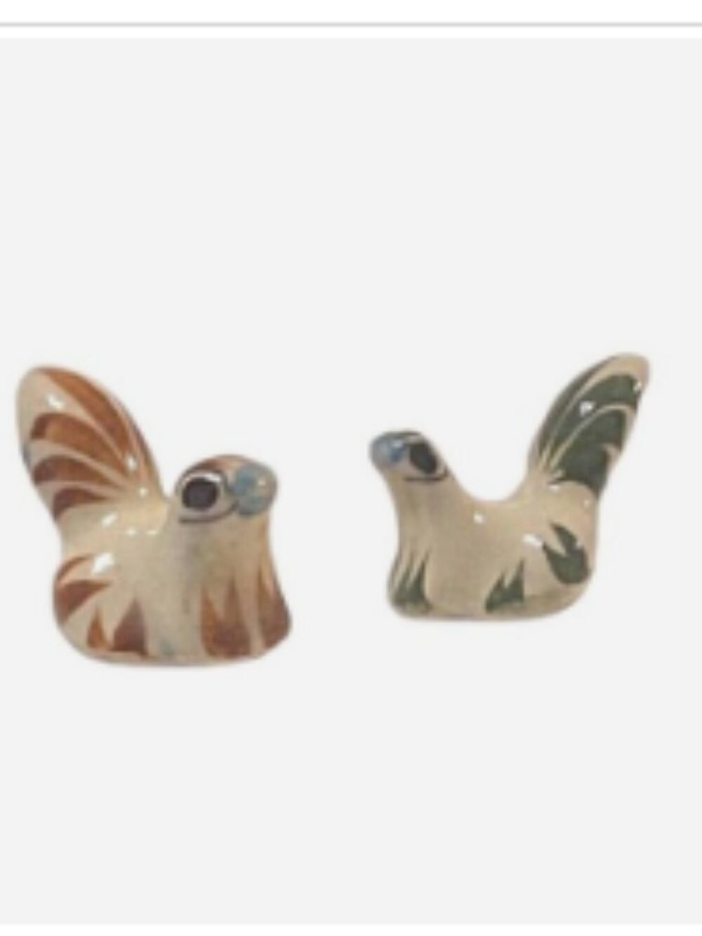 2 Skunk Pottery Figures - Tonala - Handmade - Miniature Clay Figures